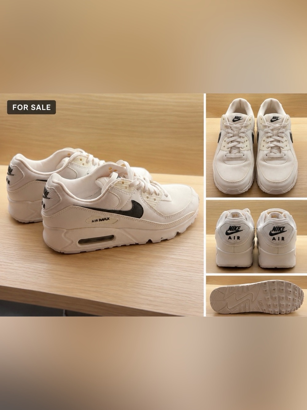 Nike White and Black Women's Air Max Sneakers